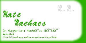 mate machacs business card